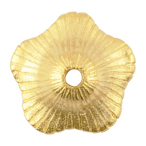 Pewter Findings-10mm Flower Bead Cap-Matte Gold