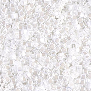 Seed Beads-1.8mm Cube-420 White Pearl Ceylon