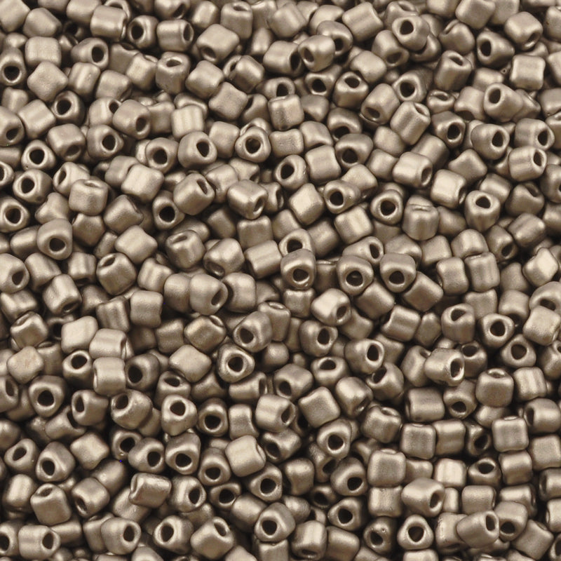 Seed Beads-10/0 Triangle-190F 24kt Matte Nickel Plated-Miyuki-7 Grams