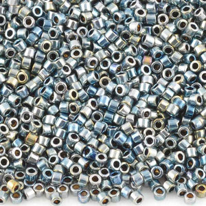 Seed Beads-11/0 Delica-545 Silver Blue Gold Iris-Miyuki