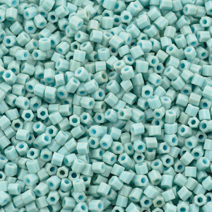 Seed Beads-11/0 Hexagon-1612F Opaque Pastel Frosted Light Turquoise-Toho-7 Grams