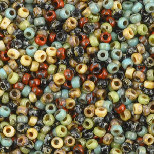 Seed Beads-15/0 Round-011 Hybrid Mix Opaque Picasso