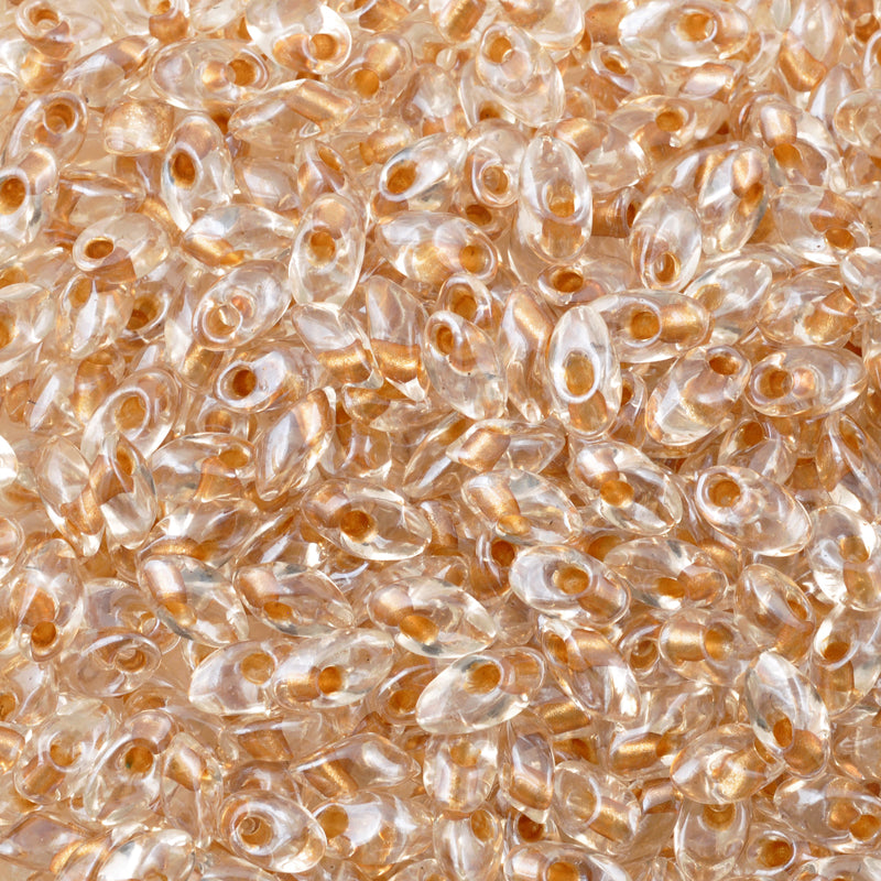 Seed Beads-4x7mm Magatama-1522 Sparkle Honey Beige Lined Crystal-Miyuki-7 Grams