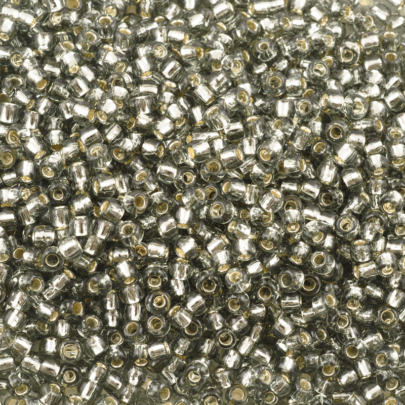 Seed Beads-6/0 Round-29 Silver-Lined Black Diamond-Toho-16 Grams