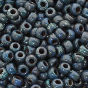 Seed Beads-11/0 Round-4516 Opaque Dark Teal Picasso-Miyuki