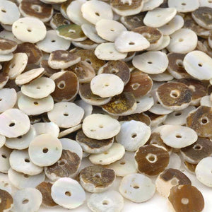 Shell Beads-8mm Grey Oyster Heishi-Round