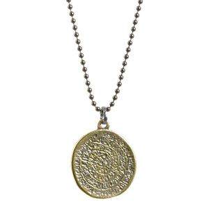 Finished Jewelry-Simple-Phaistos Disc Antique Bronze Pendant Ball Chain Necklace