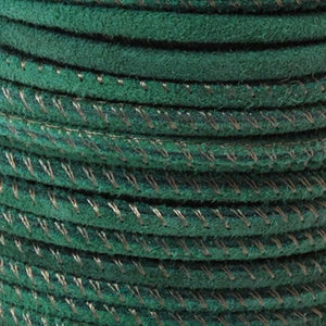 Suede Cord-2.5mm Suede Stitched Cord-Bright Green-10 Meter Spool