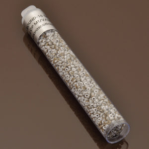 Seed Beads-8/0 Round-402F White Opaque Matte Valentinite-Miyuki