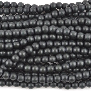 Wood Beads-Round-Charcoal