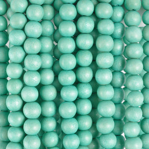 Wood Beads-Round-Turquoise