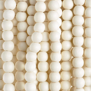 Wood Beads-Round-White