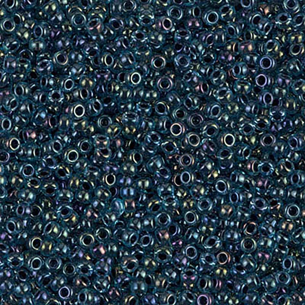 Seed Beads-11/0 Round-347 Navy Lined Aque Blue-Miyuki-16 Grams