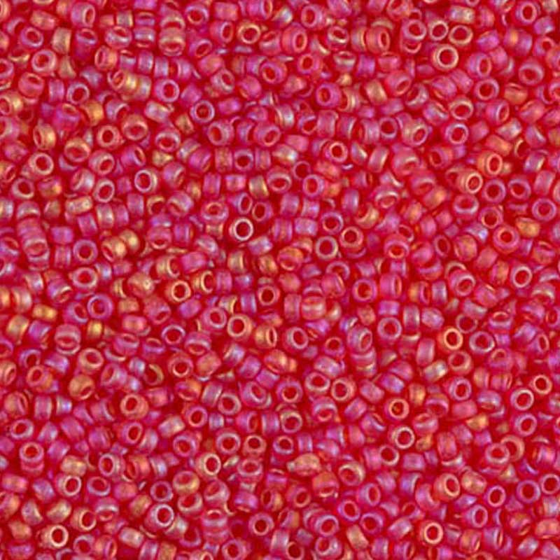 Seed Beads-15/0 Round-140FR Matte Light Red AB-Miyuki-7 Grams