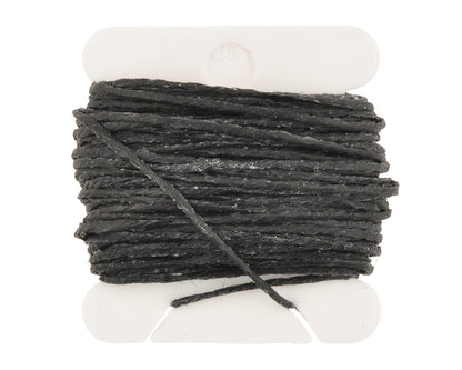 4-ply waxed Irish linen cord in black, 0.7mm thick, 10 yard spool for jewelry making