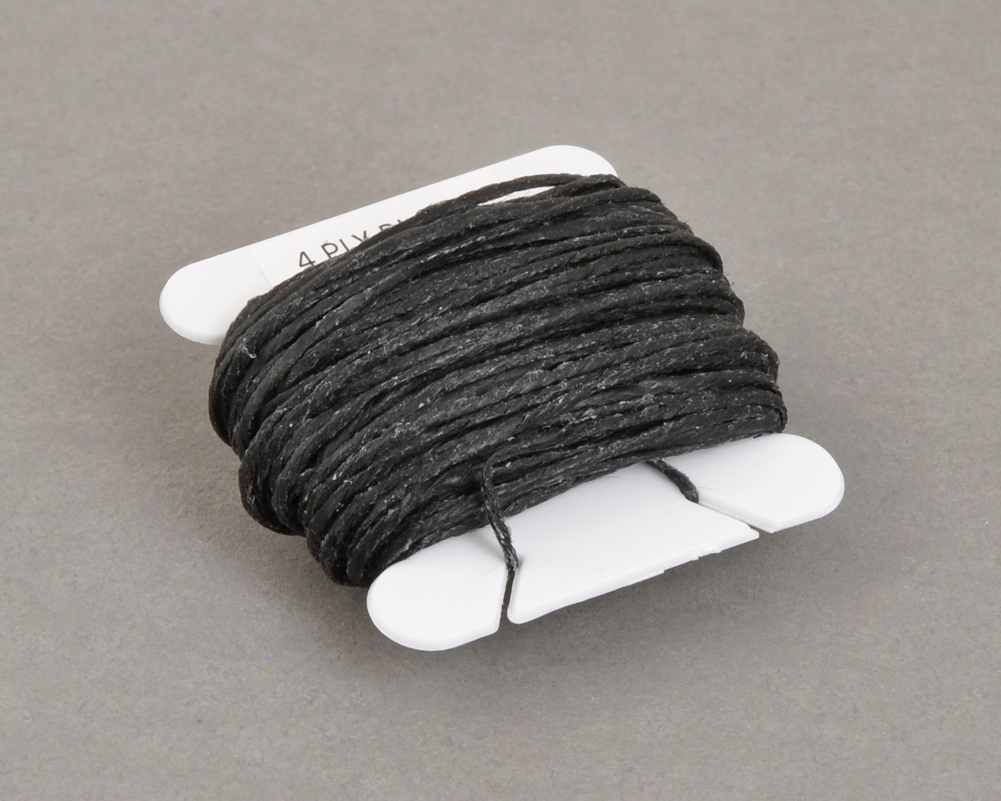 4-ply waxed Irish linen cord in black, 0.7mm thick, 10 yard spool for jewelry making