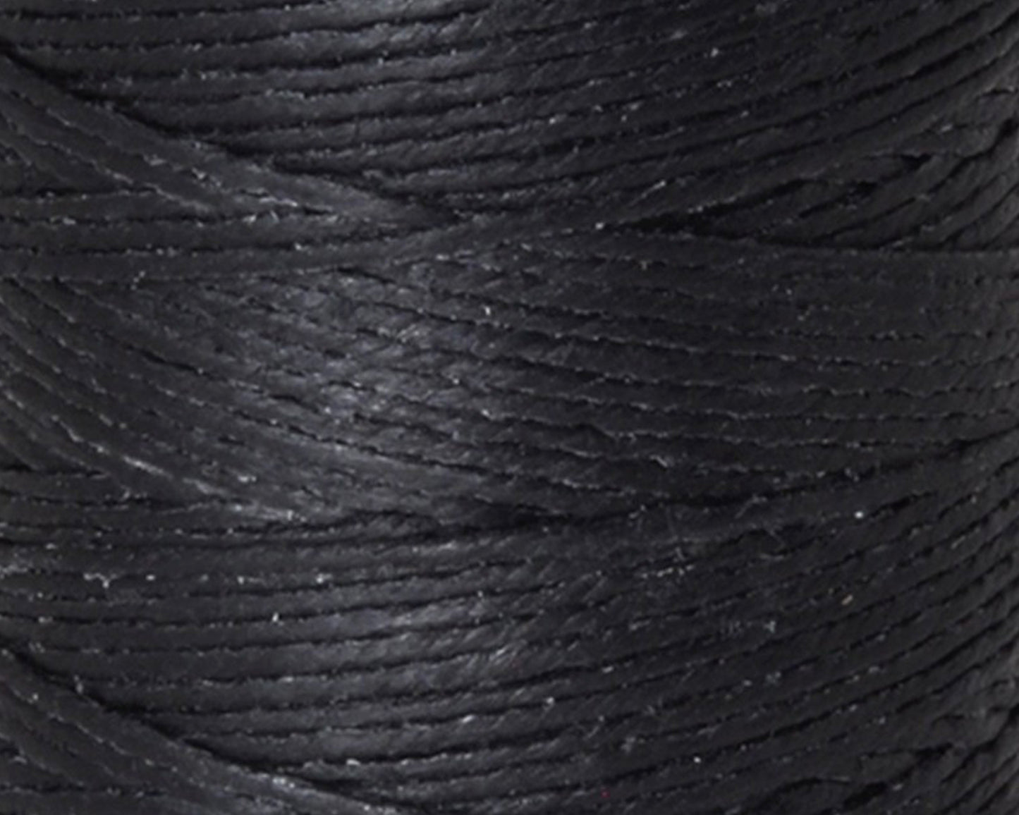 4-ply waxed Irish linen cord in black, 0.7mm thick, 10 yard spool for jewelry making