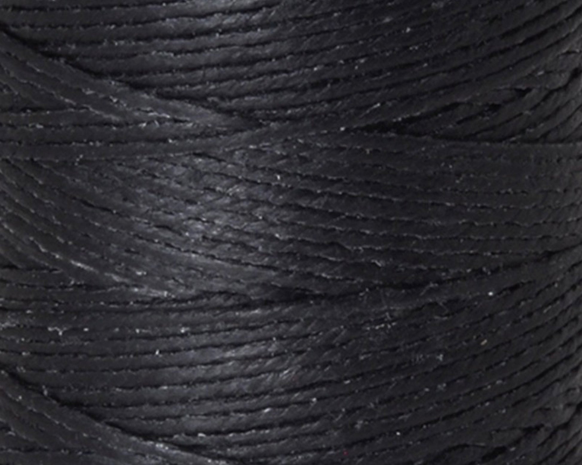 4-ply waxed Irish linen cord in black, 0.7mm thick, 10 yard spool for jewelry making