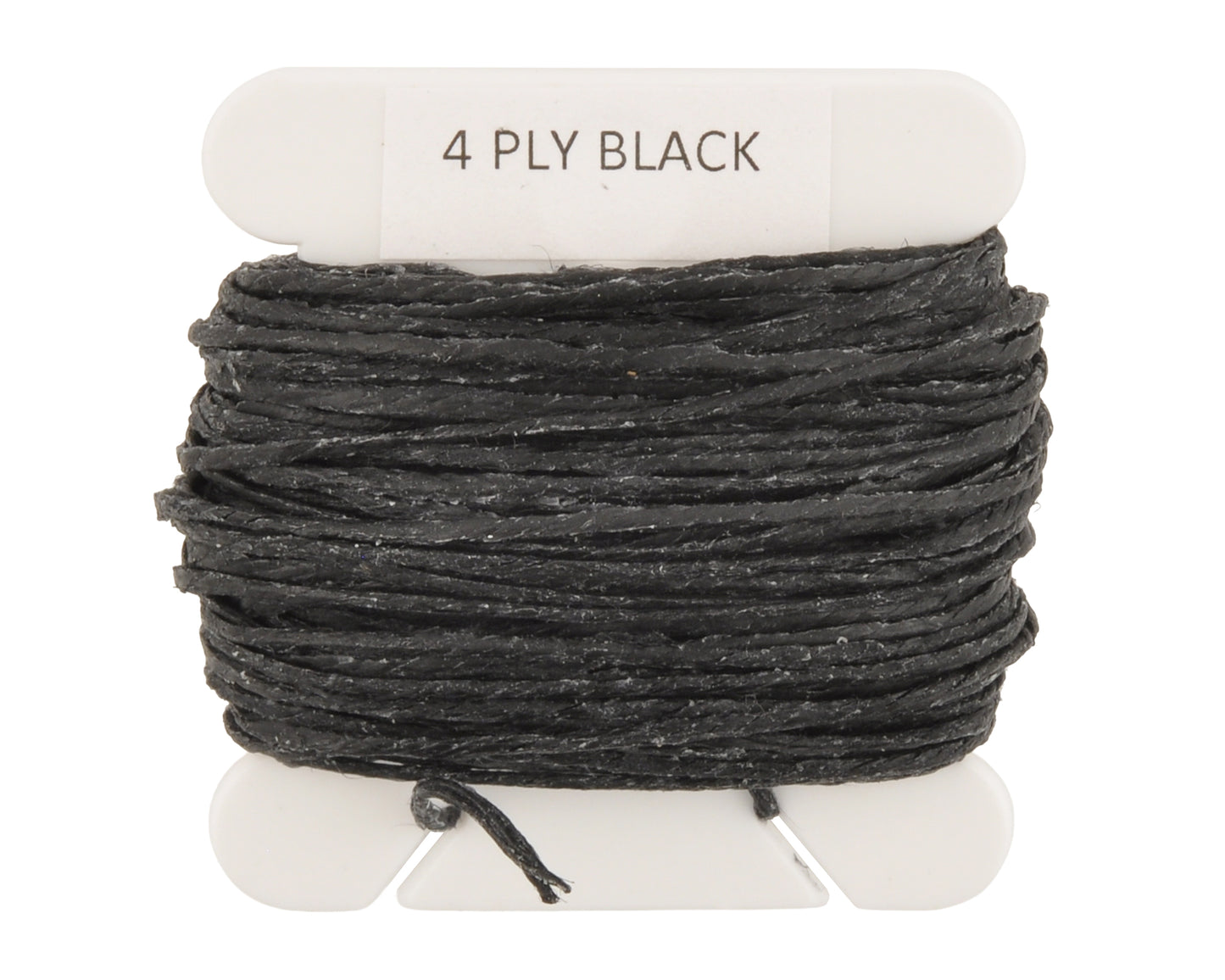 4-ply waxed Irish linen cord in black, 0.7mm thick, 10 yard spool for jewelry making