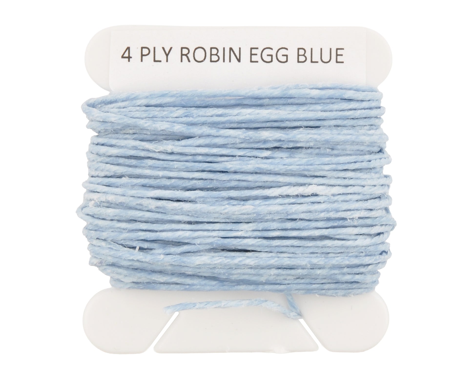 4-ply waxed Irish linen cord in robin egg blue, 0.7mm thick, 10 yard spool for jewelry making