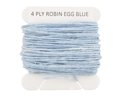 4-ply waxed Irish linen cord in robin egg blue, 0.7mm thick, 10 yard spool for jewelry making