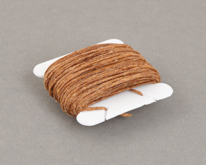 4-ply waxed Irish linen cord in walnut brown, 0.7mm thick, 10 yard spool for jewelry making