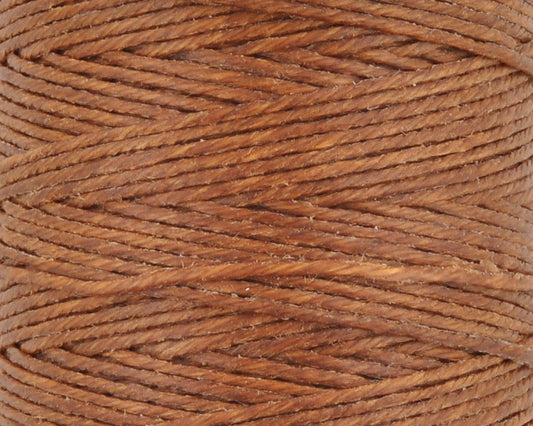 4-ply waxed Irish linen cord in walnut brown, 0.7mm thick, 10 yard spool for jewelry making