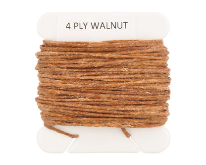 4-ply waxed Irish linen cord in walnut brown, 0.7mm thick, 10 yard spool for jewelry making