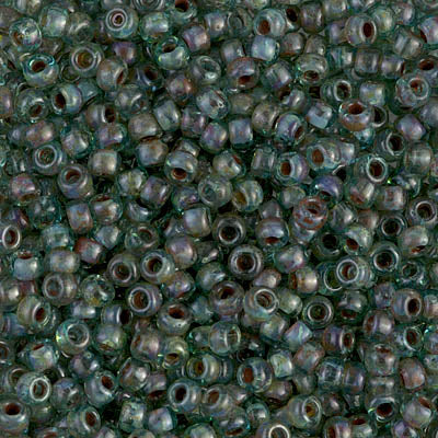 Seed Beads-11/0 Round-4506 Transparent Olivine Picasso-Miyuki-16 Grams