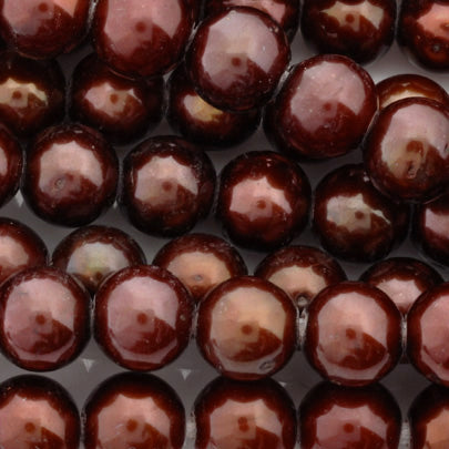 Large Hole Freshwater Pearl-Copper Brown-8mm-Quantity 1