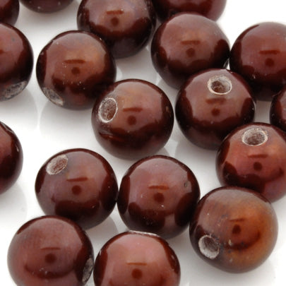 Large Hole Freshwater Pearl-Copper Brown-8mm-Quantity 1