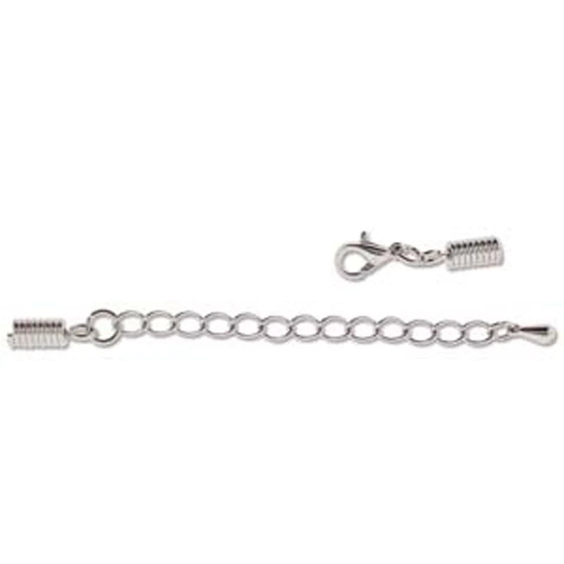 Findings-Spring With Loop End-2 Inch Chain Extender-Silver-Quantity 1