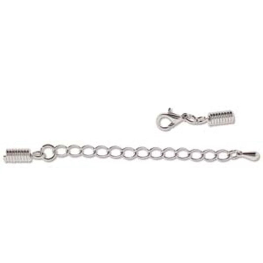 Findings-Spring With Loop End-2 Inch Chain Extender-Silver-Quantity 1