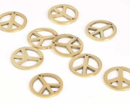 Casting Charms-20mm Peace-Bronze-Quantity 1