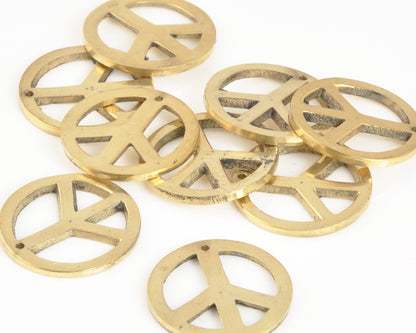 Casting Charms-20mm Peace-Bronze-Quantity 1