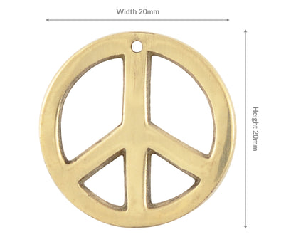 Casting Charms-20mm Peace-Bronze-Quantity 1