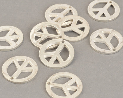 Casting Charms-25mm Peace-Silver-Quantity 1
