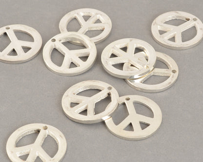 Casting Charms-25mm Peace-Silver-Quantity 1