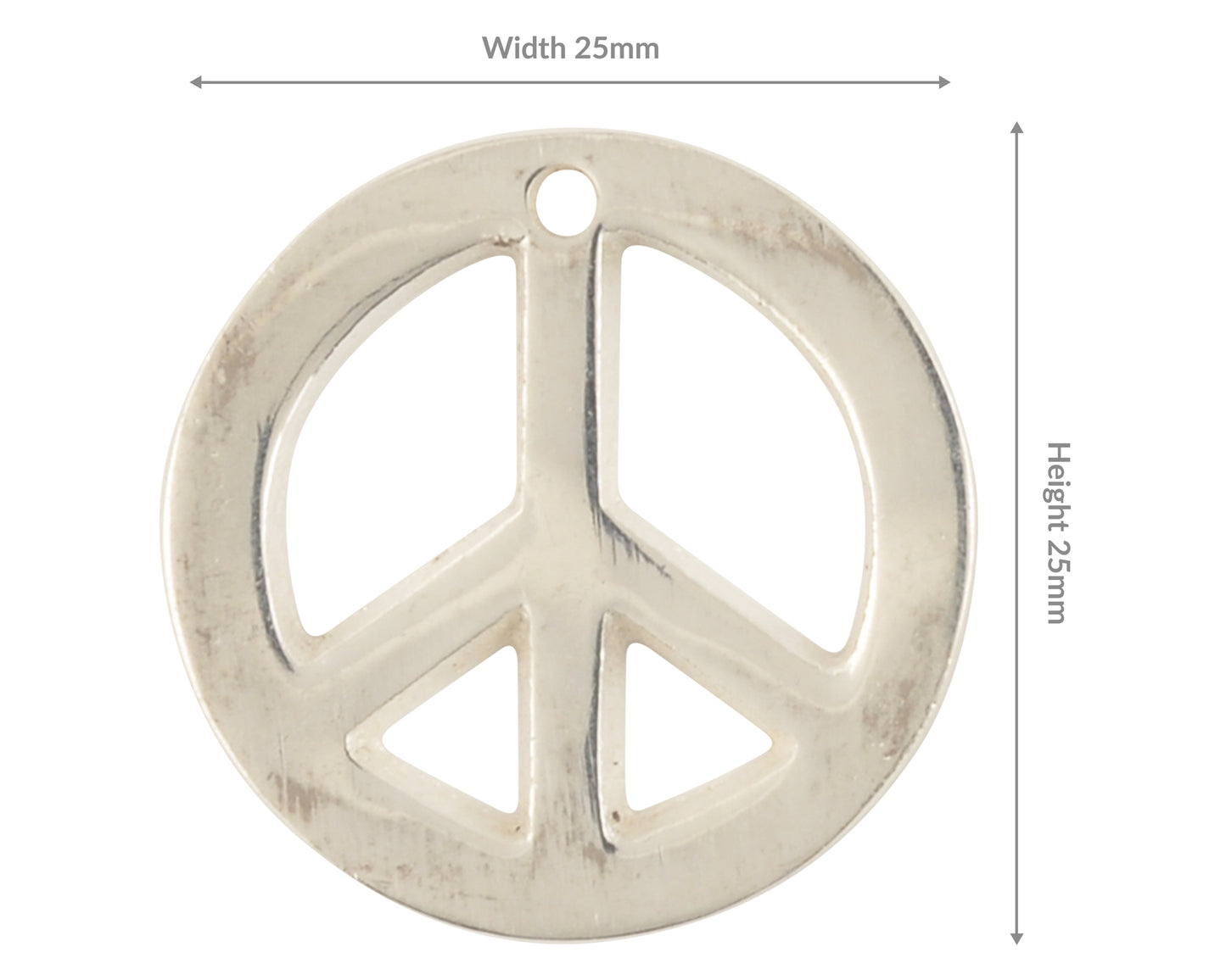 Casting Charms-25mm Peace-Silver-Quantity 1