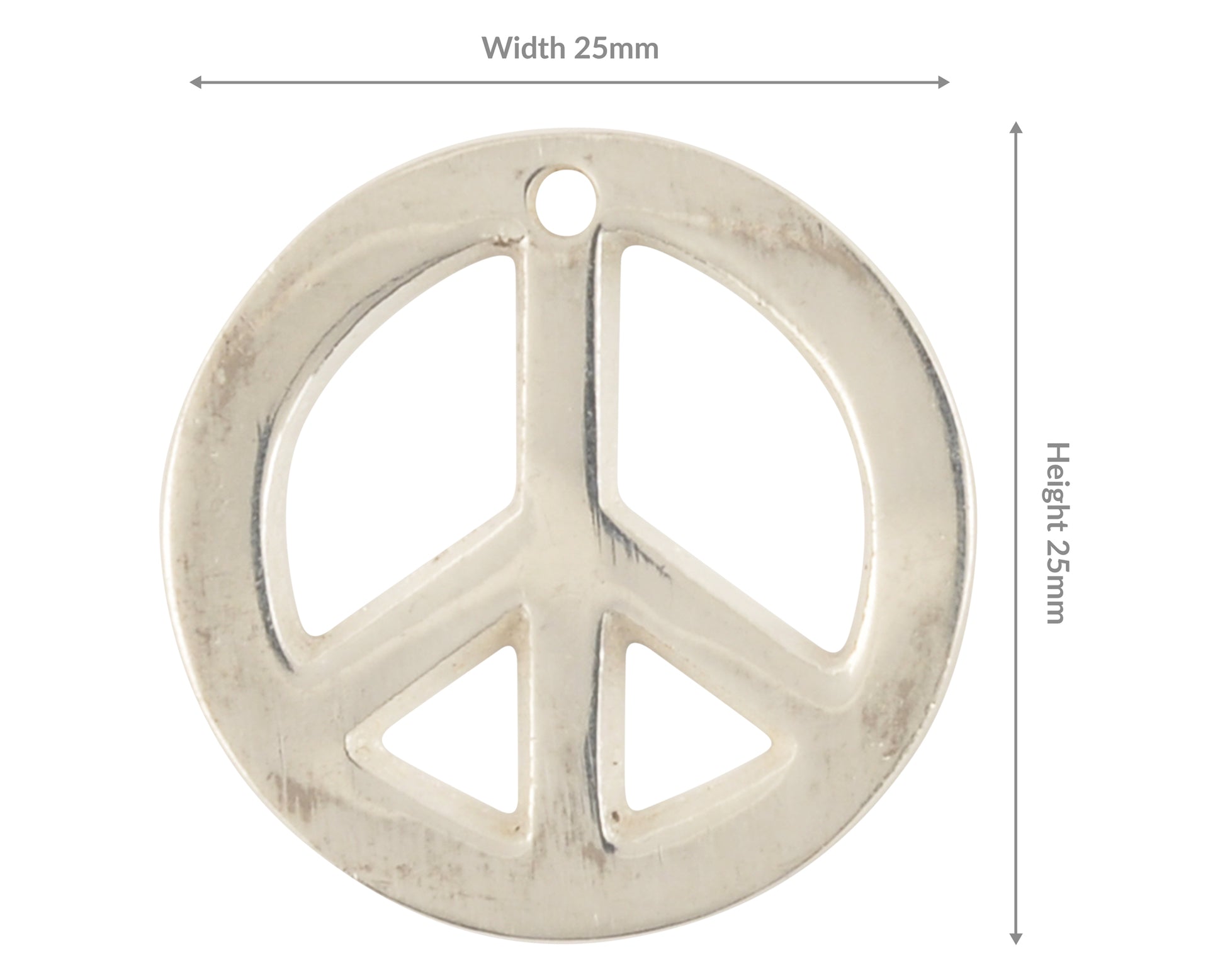 Casting Charms-25mm Peace-Silver-Quantity 1