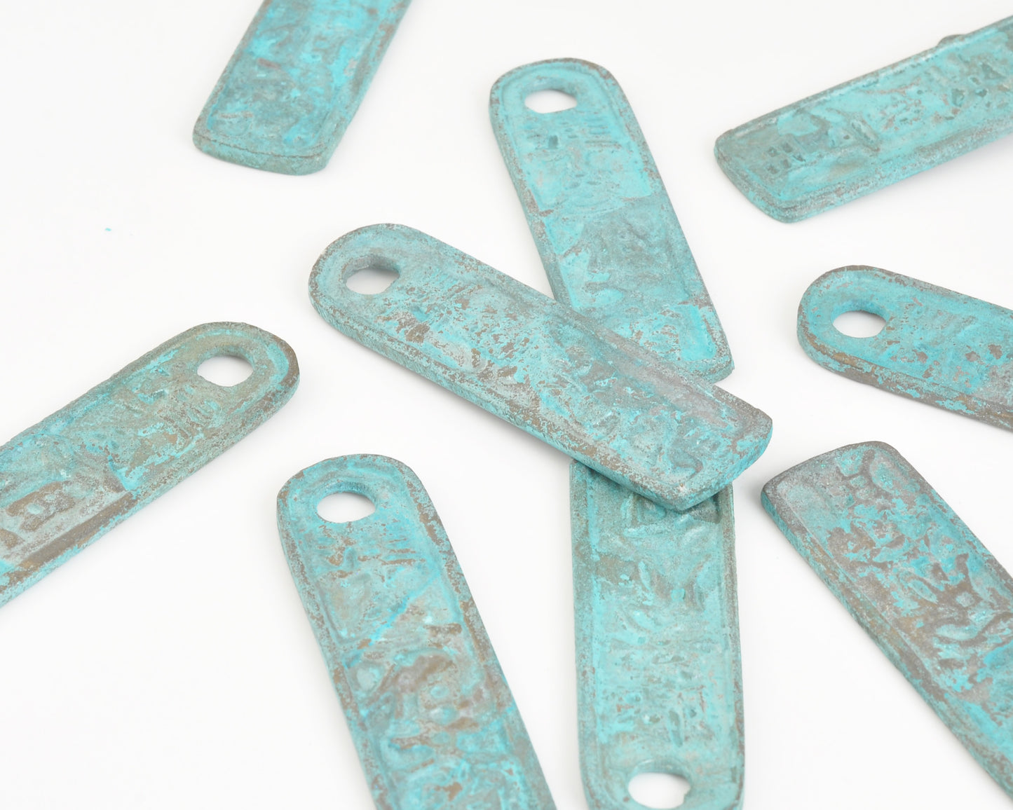 Casting Pendants-17x60mm Chinese Passport-Green Patina-Quantity 1