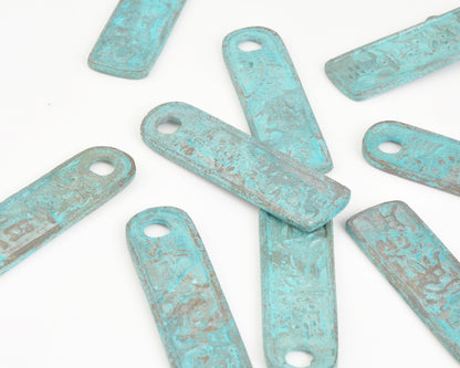 Casting Pendants-17x60mm Chinese Passport-Green Patina-Quantity 1