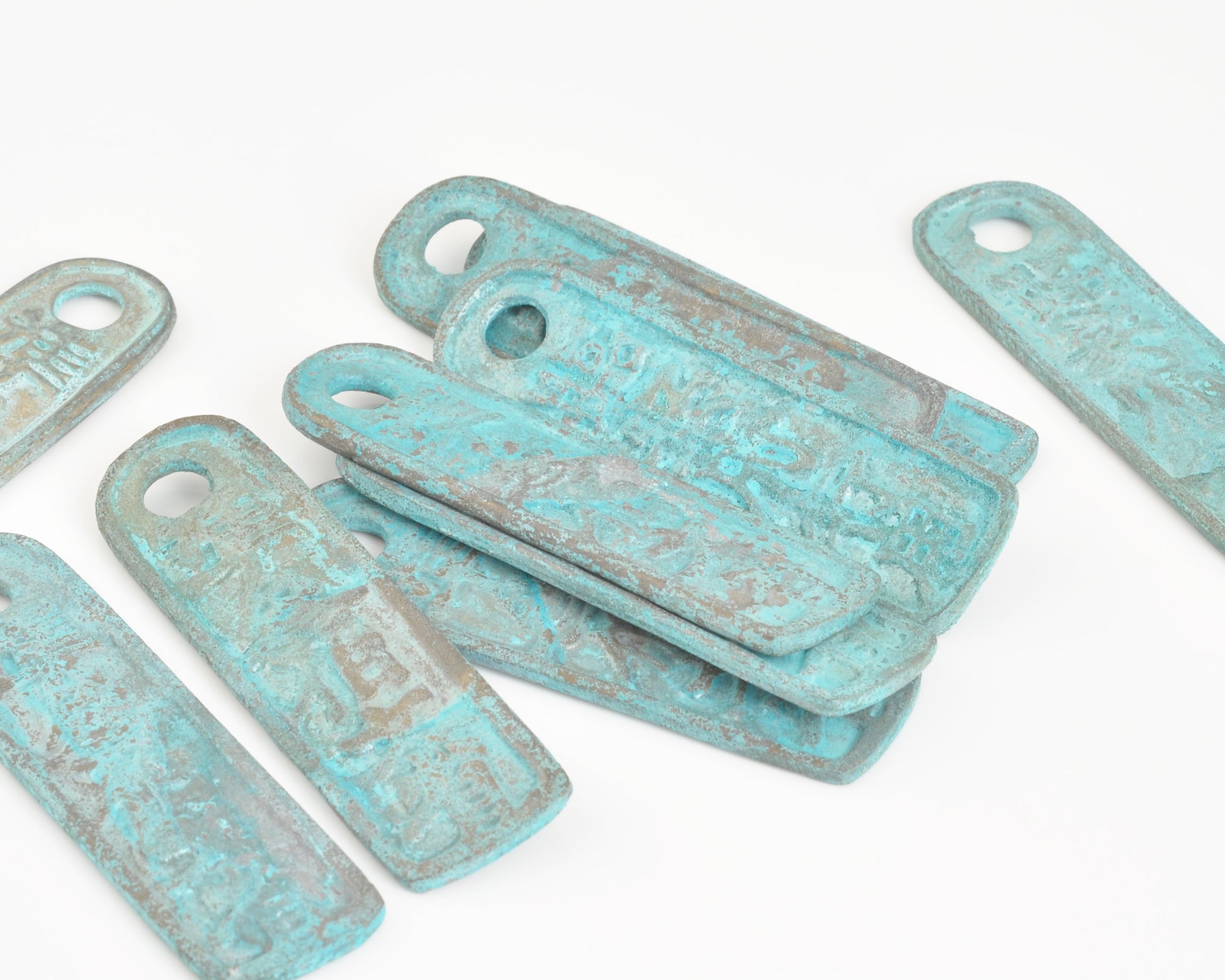 Casting Pendants-17x60mm Chinese Passport-Green Patina-Quantity 1