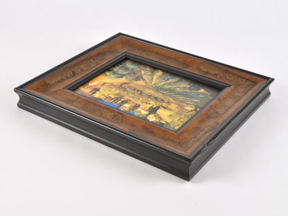 Custom Framed Vintage Tuscan Landscape Wall Art-Unique Distressed Frame-Gift for Art Collector Tamara Scott Designs