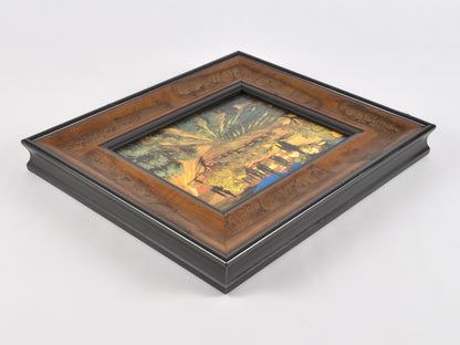 Custom Framed Vintage Tuscan Landscape Wall Art-Unique Distressed Frame-Gift for Art Collector Tamara Scott Designs