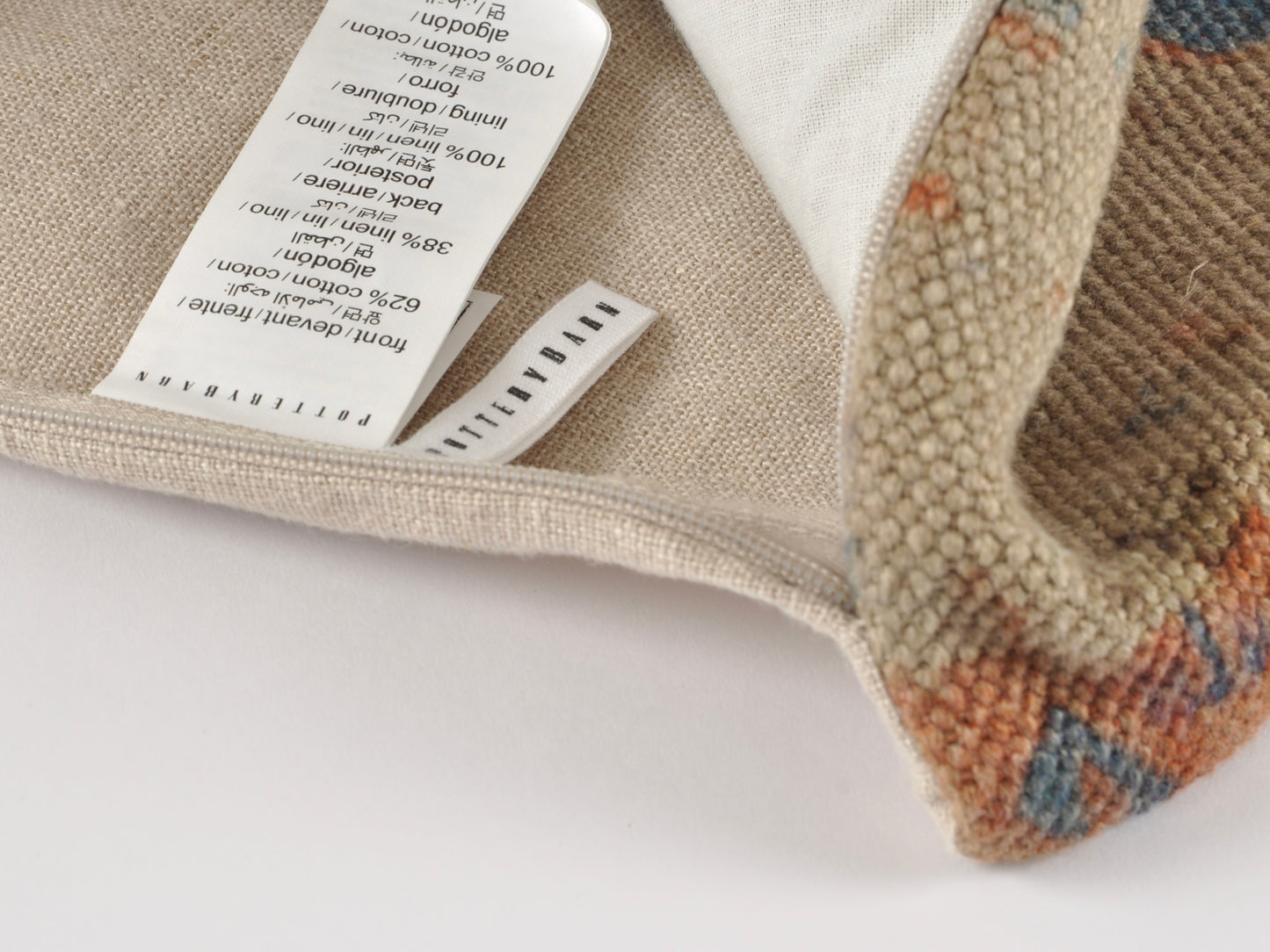 Home Decor-Pottery Barn Navin Print Lumbar Pillow Cover-Blue Tan Rust-Throw Pillow Insert Tamara Scott Designs