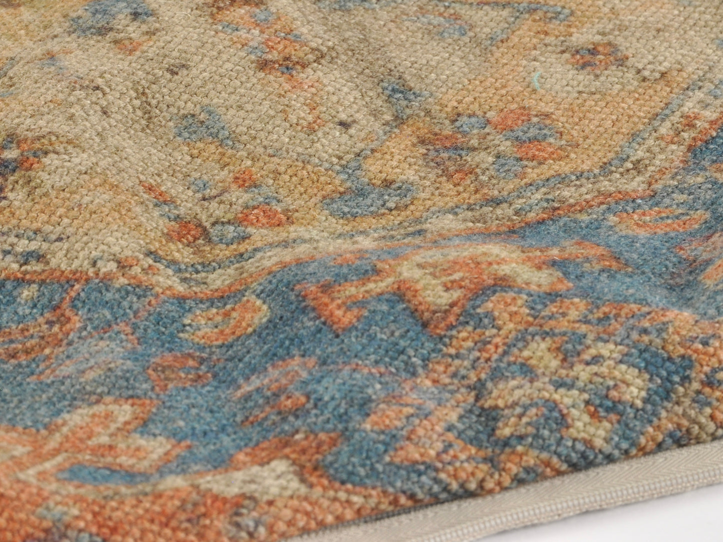 Home Decor-Pottery Barn Navin Print Lumbar Pillow Cover-Blue Tan Rust-Throw Pillow Insert Tamara Scott Designs