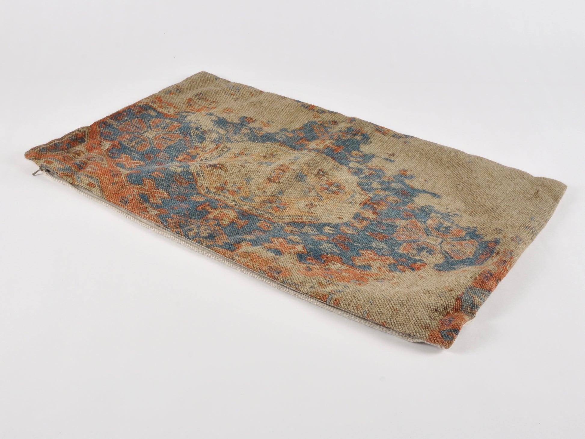 Home Decor-Pottery Barn Navin Print Lumbar Pillow Cover-Blue Tan Rust-Throw Pillow Insert Tamara Scott Designs