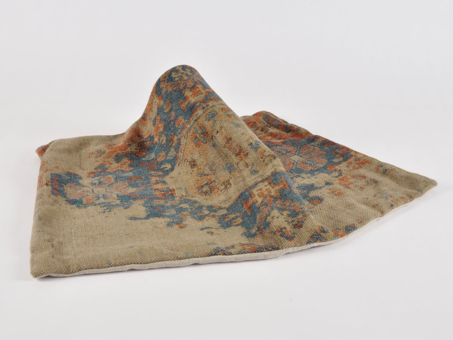 Home Decor-Pottery Barn Navin Print Lumbar Pillow Cover-Blue Tan Rust-Throw Pillow Insert Tamara Scott Designs