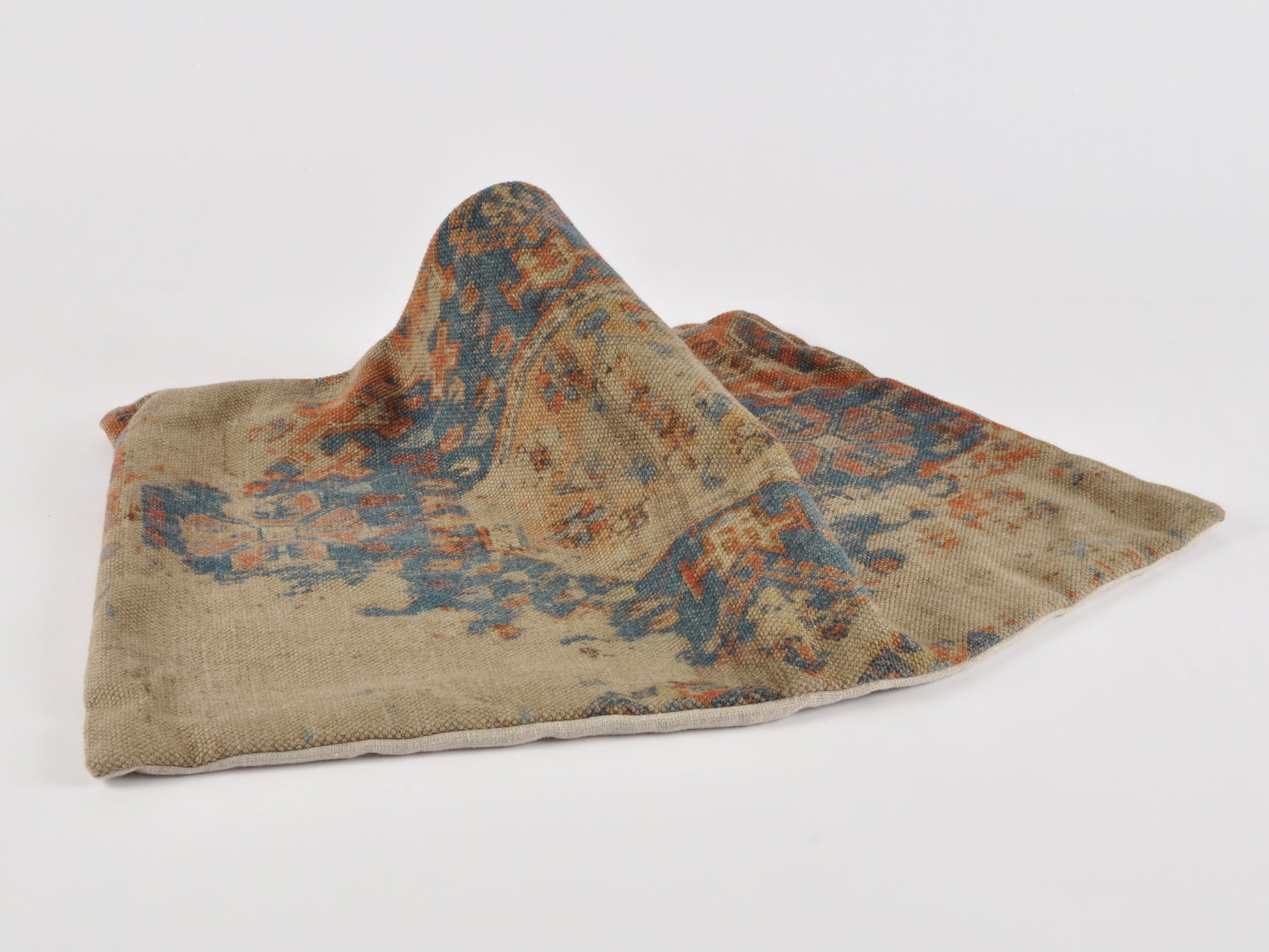 Home Decor-Pottery Barn Navin Print Lumbar Pillow Cover-Blue Tan Rust-Throw Pillow Insert Tamara Scott Designs